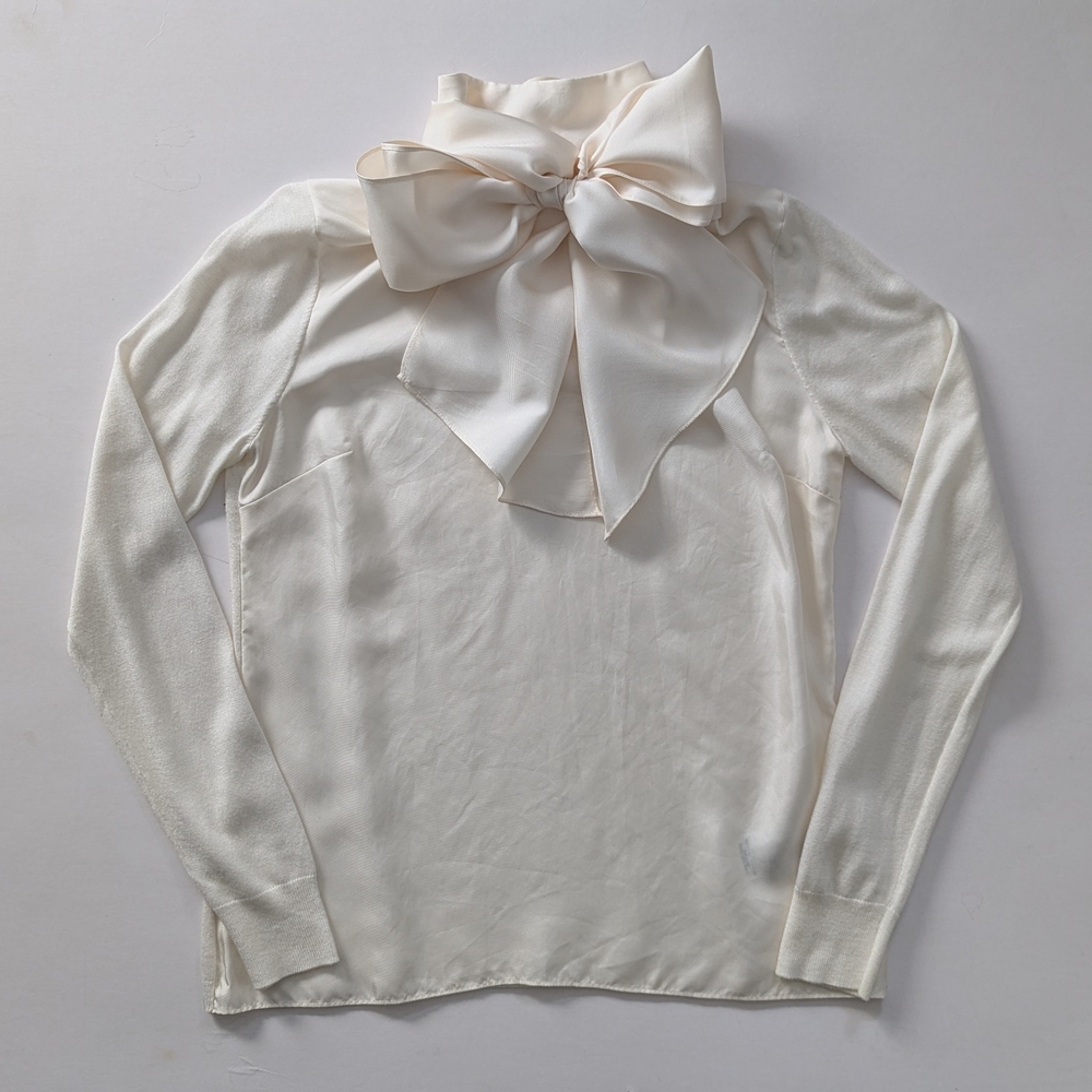 Ted Baker Off White Silk Bow Blouse 2